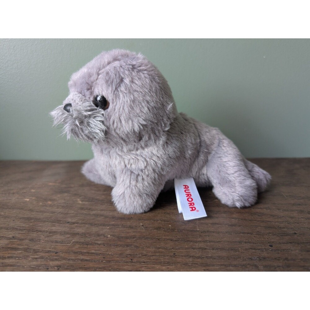 Aurora Gray Seal Baby Pup Bean Plush Stuffed Animal 2022